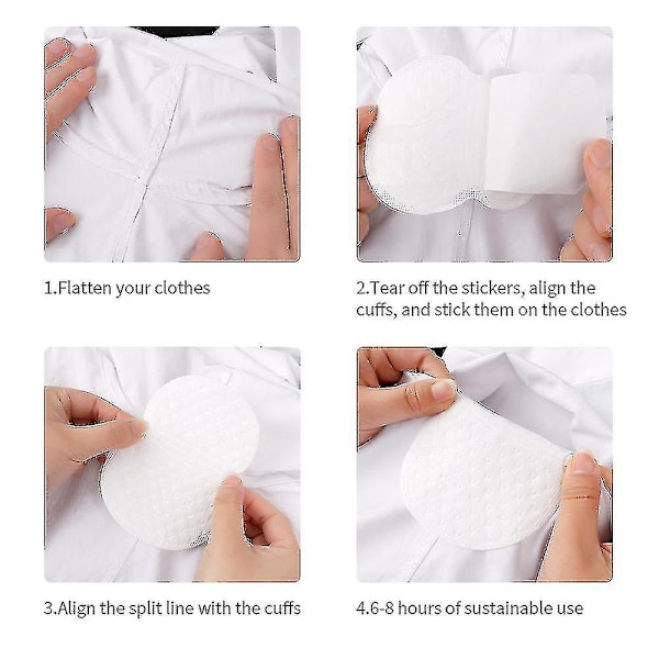 HKK  100 stk/sett Underarm Pads Kjole Klær Perspirasjon Deodorant Pads Armhulepleie Svetteabsorberende Pads