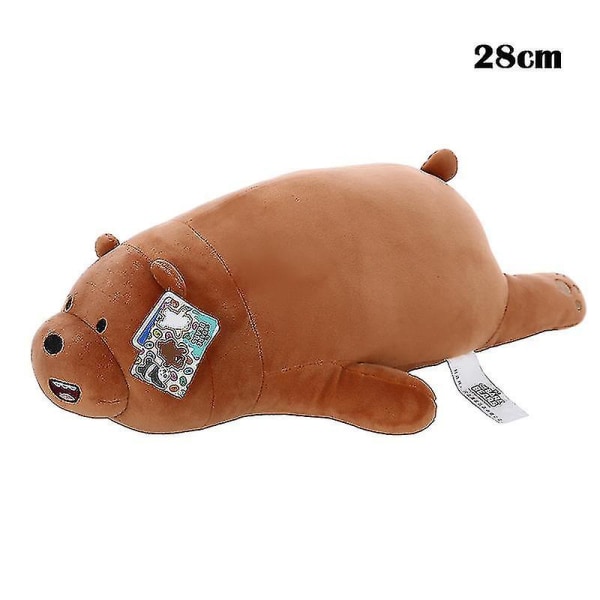 We Bare Bears Plys Legetøj Grizzly Panda Ice Bear 11 Tommer 15 Tommer Prone-r[HK] 28 Cm Brown