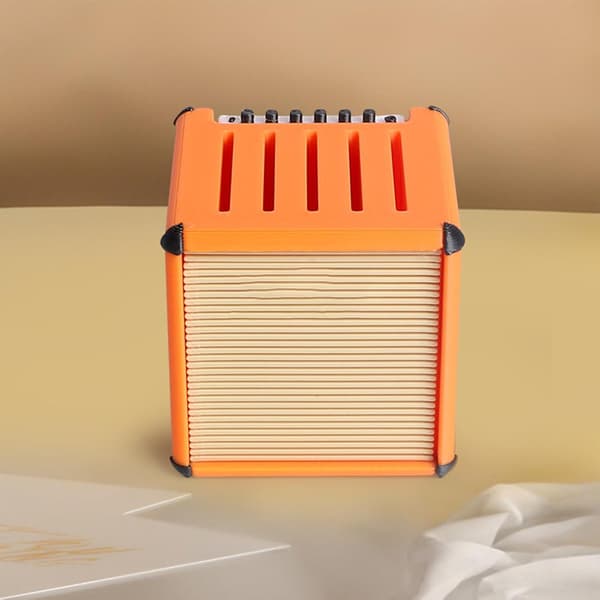 Gitarrplektrumfodral | Retro 3D-printad förvaring för gitarrplektrum - 3D-printat gitarrplektrumfodral med stor kapacitet - Julklapp Födelsedagspresent för, Sva[HK] Orange