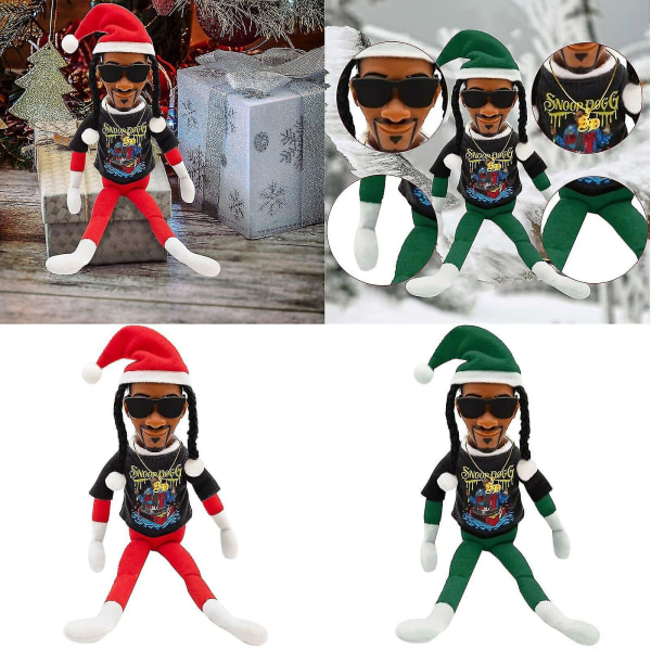 Snoop On The Stoop - Snoop Dogg Dukke Juleplysfigur Legetøjs Ornament Gave[HK] Dog green