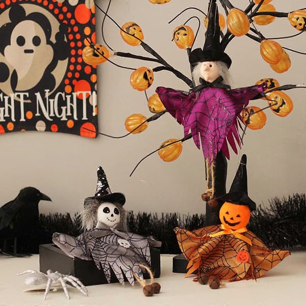 Pumpa Halloween-prydnad - Spökhäxdesign - 1 st [NC]
