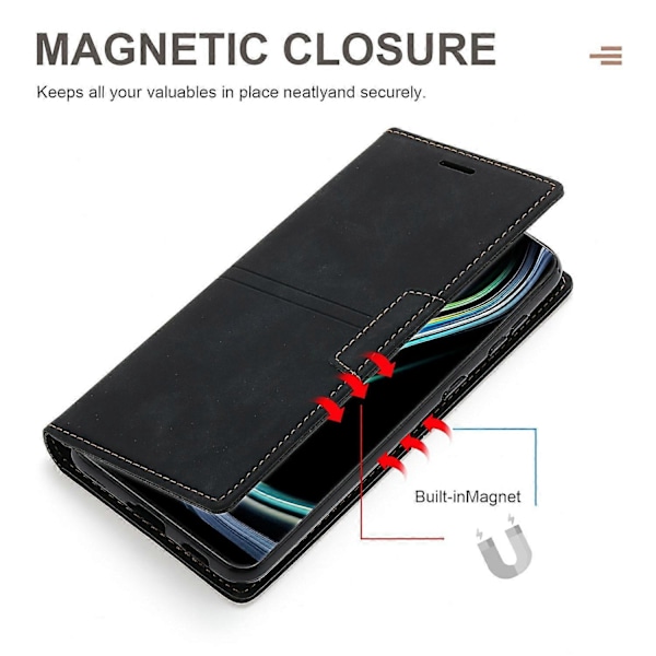 Samsung Galaxy A26 5G Lompakkokotelo Magneettisella Sulkimella Nahkainen Puhelinkotelo -[HK] Multicolor Black
