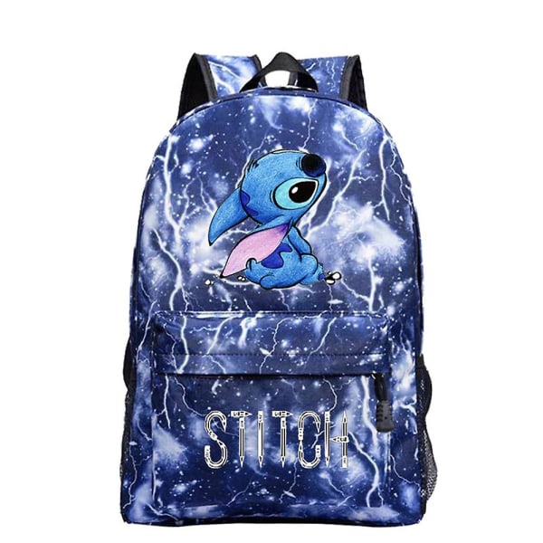 Lilo & Stitch Tecknad ryggsäck Skolväska Barn Pojkar Flickor Travelbag Present[HK] D