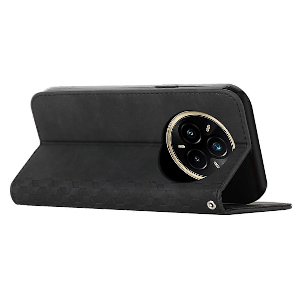 For Realme 14 Pro+ 5G Deksel Lommebok Lær Telefondeksel Mønster Trykket -[HK] Multicolor Black
