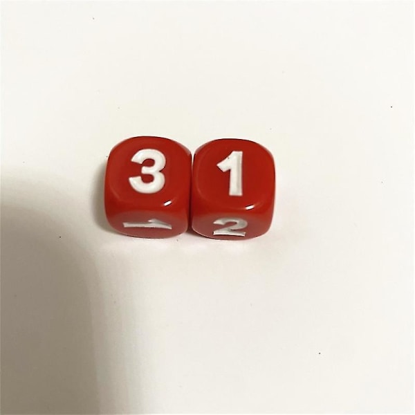 10 bitar Antal 1 2 3 1 2 3 D6 14 mm akryltärningar 6-sidiga tärningar för brädspelskuber 6 färger[HK] Red