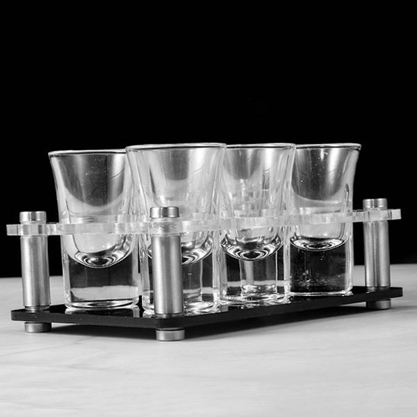 Vinglassholder med høy stabilitet, gjennomsiktig, lett, firkantet, tung bunn, skuddglassholder for bar [HK] C