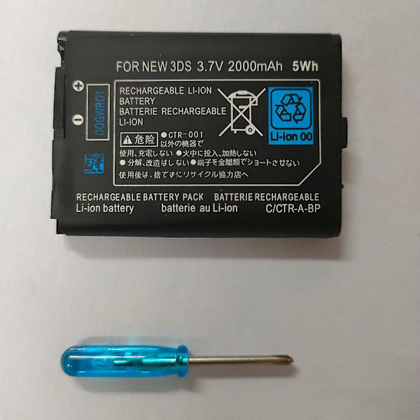 3,7v 2000mah Litiumjonbatteri + Verktygssatspaket för 3ds Ll/xl 3dsll 3dsxl[HK] 1 set of 2