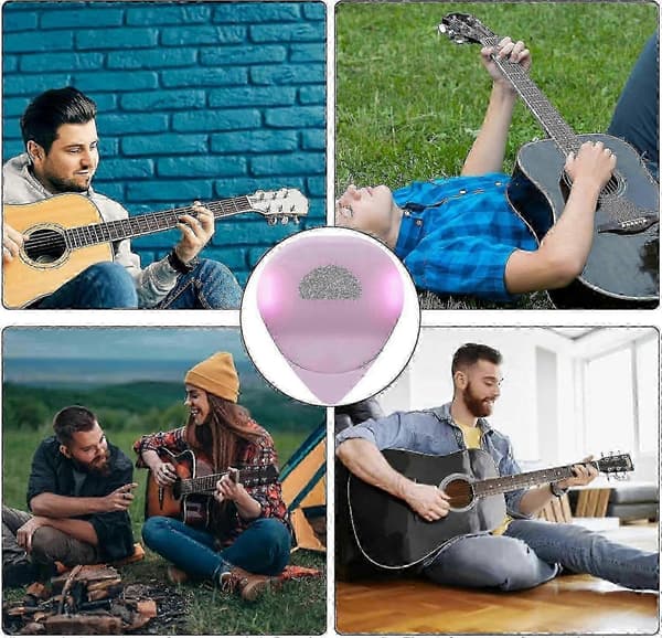 LED Lysande Gitarrplektrum, Lysande Gitarrplektrum, Hållbara Gitarrtillbehör För Musikälskare, Gitarrnybörjare[HK] Pink