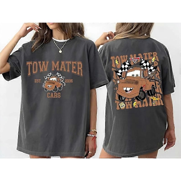 T-shirt med Tow Mater på båda sidor, Vintage Pixar Bilar-tröja, Bilar Tow Mater-tröja, Matchande Bilar-karaktärer-tröja, Cars Land Shihuhuigq144[HK] L