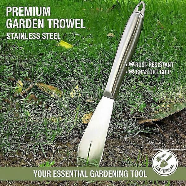 Trädgårdsspade i rostfritt stål - 27 cm kraftig handspade för plantering[HK] Flat shovel