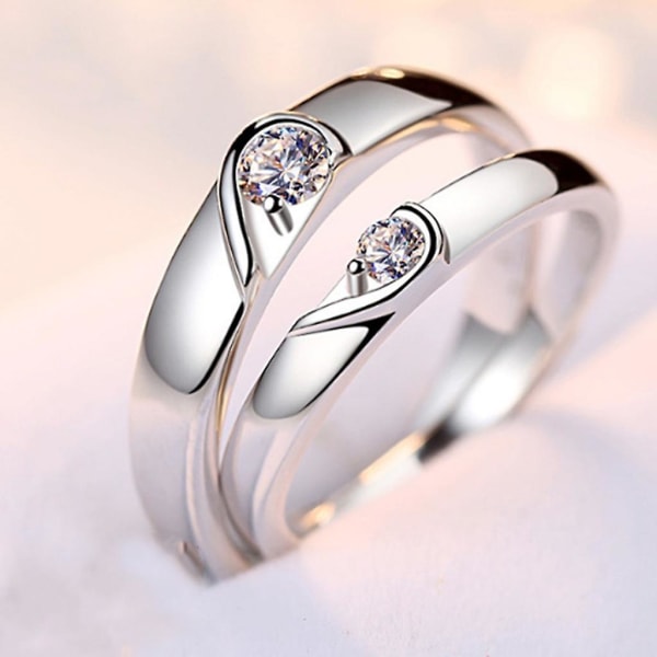 Minimalistisk forlovelsesring hjerteform elsker parring løfte kno ringe