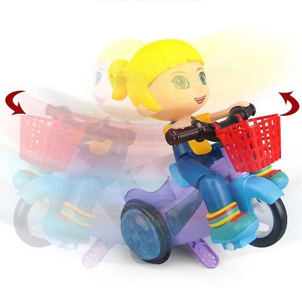 Elektrisk stuntcykellegetøj Interaktive omni-direktionelle hjul 360° spinning bilgaver Funny Baby[HK]