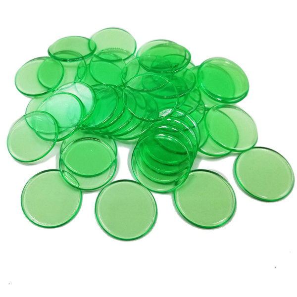 Haloppe 100 kpl 19 mm bingomerkit läpinäkyvät värilaskevat matemaattiset pelilaskurit[HK] Grass Green 100pcs