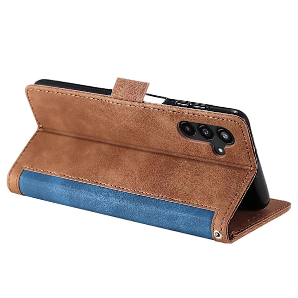Vintage Splejset Læder Etui til Samsung Galaxy A35 5G Fuld Beskyttelse Telefon Cover[HK] Blue