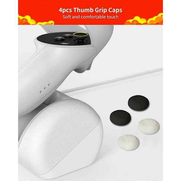 Joystick Ersättningskit för Oculus Quest 2 Controller (11 i ett), Reparationskit Tillbehör för Meta Quest 2 Controller, Inkluderar 2 Tumspakar [HK]