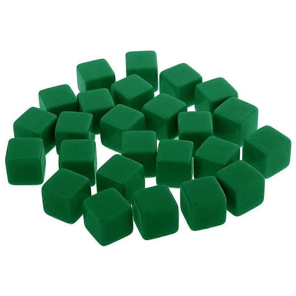 25 Stykker Plast Opaque Blank Seks-sidet Terning D6 16mm/0.62' Dungeon & Dragon[HK] Green