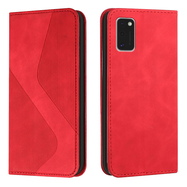 Samsung Galaxy A41 -kotelo, PU-nahkainen läppäkotelo magneettisella sulkimella, lompakkokorttipaikat ja jalustakotelo [HK] Samsung Galaxy A41 Red
