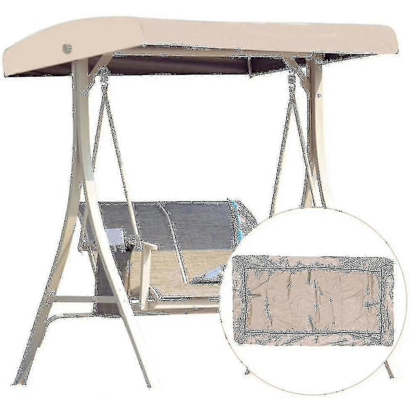Korvaava katto puutarhakeinulle, yleismallinen keinukatto, kuistikeinu, puutarhapenkki, lepotuoli, 2-3 istuttava 191 x 120 cm_y -zz[HK] beige