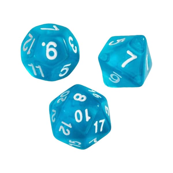 Gennemsigtig Blå Polyhedral Terningesæt 7 stk. Tilbehør til Kampagne[HK] Multicolor