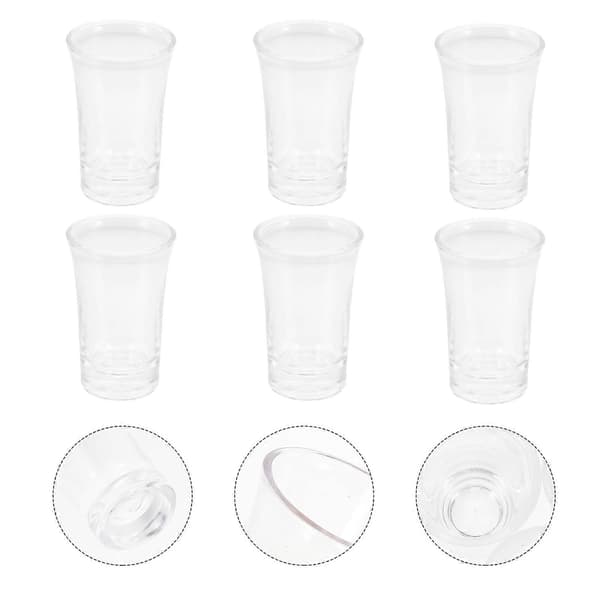 Whiskey Akryl Kopp Set med 6 Bred Mun Transparenta Spritkoppar[HK]