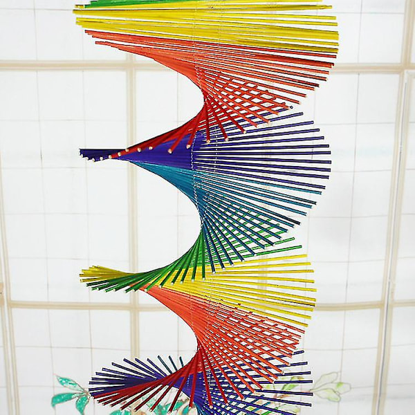3D Helix Vindklokker Kinetiske Vindklokker Spiral Fargerik Tre Hengende I Korridorer Barnehage Hage Ornament Dekor 80 X 50 X 12 Cm(1 P[HK]