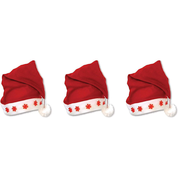 Unisex Joulupukuhattu Pehmeä Joulupuu Hattu Juhlatarvikkeet, Loma Teemainen Uutuus Päällysvaatteet, Pukeutuminen [HK] Light-up Santa - 3 Piece