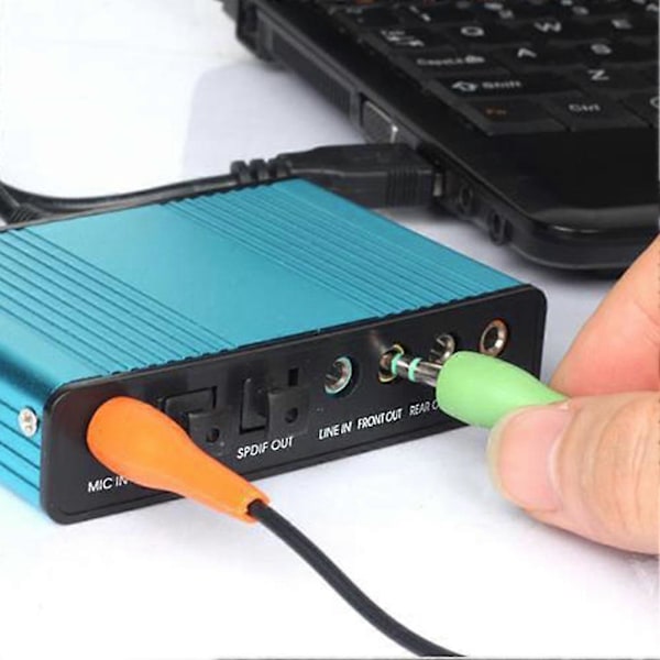 USB 2.0 Ulkoinen 6-kanavainen 5.1 Optinen Äänikortti Kannettavalle Tietokoneelle PC:lle[HK] Blue