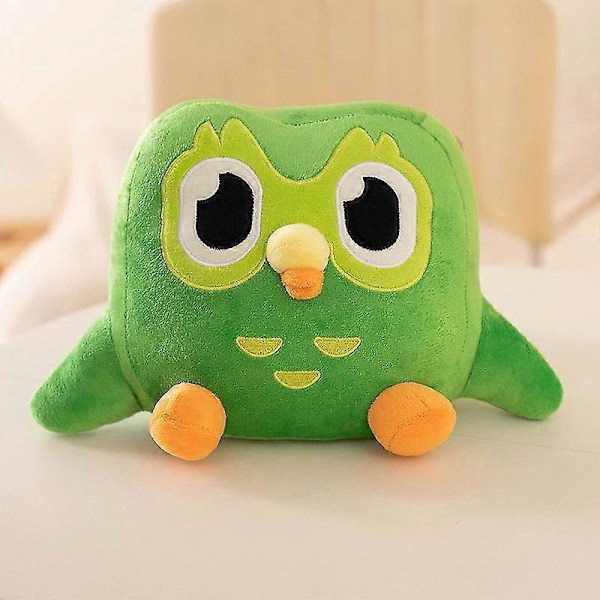 Grön Duolingo Uggla Plyschleksak Duo Gosedjur av Duo Ugglan Tecknad Anime Uggla Docka[HK]