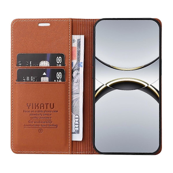 Plånboksfodral för Oppo Find X8 Pro 5G YIKATU YK-001 PU Läder Telefonskal med Ställ - Grön[HK] Brown Multicolor
