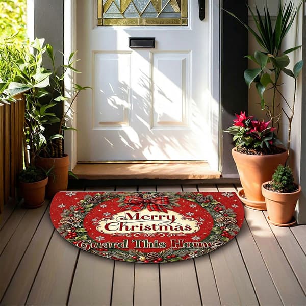 MERRY Design trykt halvcirkelformet gulvmåtte[HK] 60x90cm