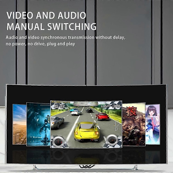 8-porttinen RCA komposiitti audio video AV 8-suuntainen kytkinvalitsin jakaja [HK]