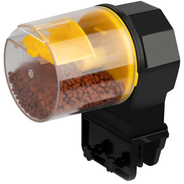 Fiskefoderdispenser - Automatisk fiskefoderautomat til akvarium med automatisk fodringstimer og fugtbestandig foderautomat (gul)[HK]