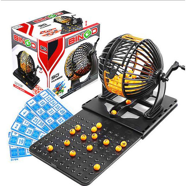 Familiebingo Lotto Numre Maskine - 90 Numre, 24 Kort[HK]