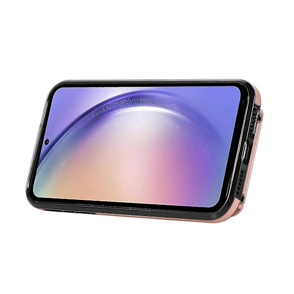 Samsung Galaxy A52 4g / A52s 5g / A52 5g Kotelo Korttipidike Pu Nahka Puhelinkuori Jalustalla[HK] Rose Gold