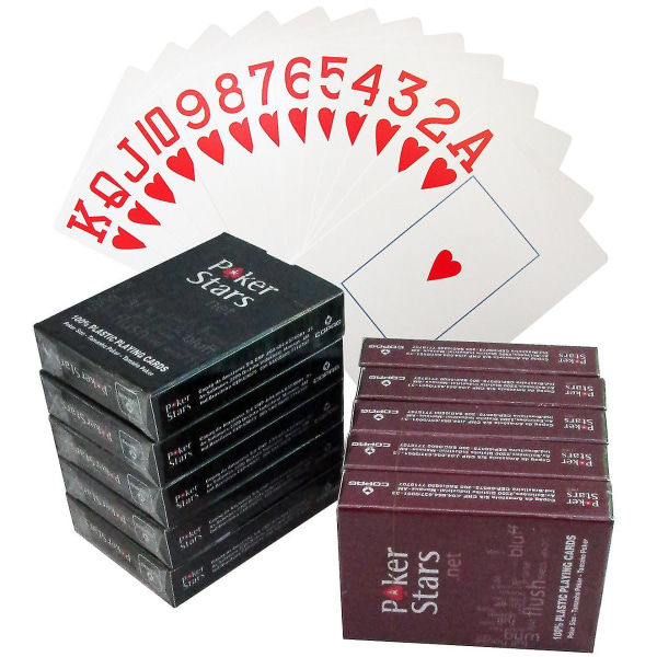 Svart, Pokerstars Gaming Card-100 % plast-svart[HK] Red