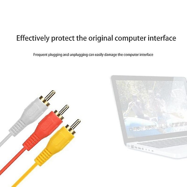 Adapterikaapeli, RCA-kaapeli RCA-äänikaapeli VGA-AV-kaapeli 15-nastainen 3 RCA-äänikaapeli AV-adapteri [HK]