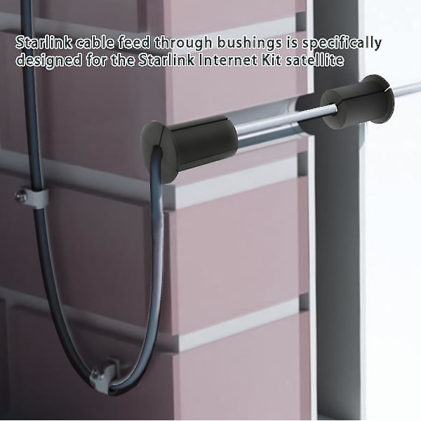Starlink Kabeldragningskit För 1\" Vägg Hål, Väggbussning För Starlink Kabelgenomföring, Starlink Vägggenomföring För Starlink Ethernetkabel Grom[HK] 2Pcs Grey