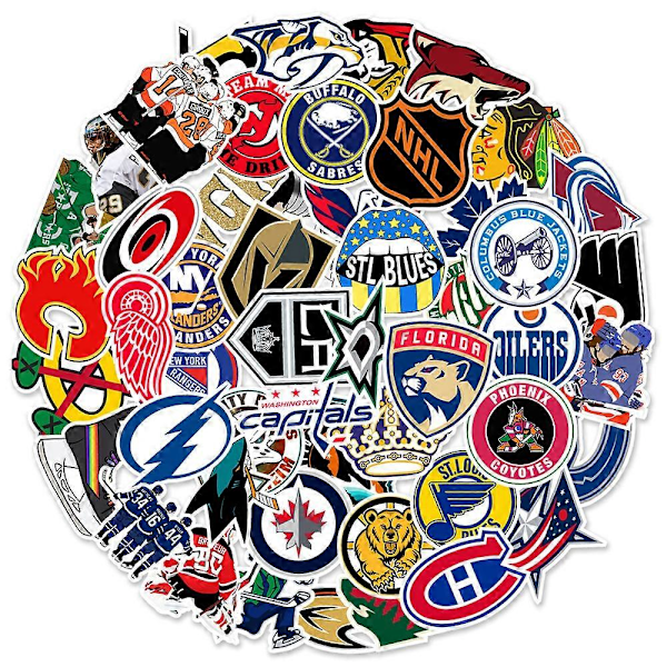 50-pak Hockey Team Fan Logo Klistermærke Serie Vandtætte Klistermærker [HK]