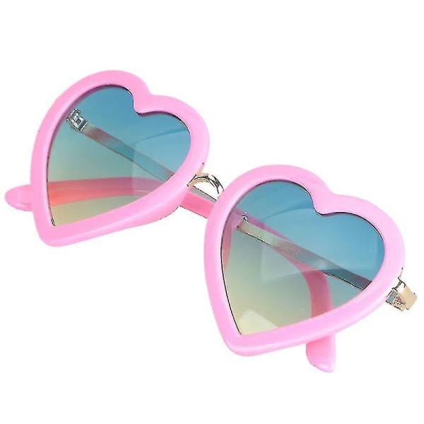 Valentinsdag Mote Hjerteformede solbriller dekorerte briller Nyhet Dansefestrekvisita (rosa) Hy[HK]