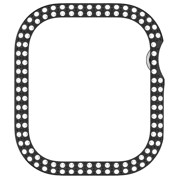 Til Apple Watch Series 10 46mm Dobbelt Række Rhinestone Dekor Hul Cover PC Urramme Etui Multicolor Style C