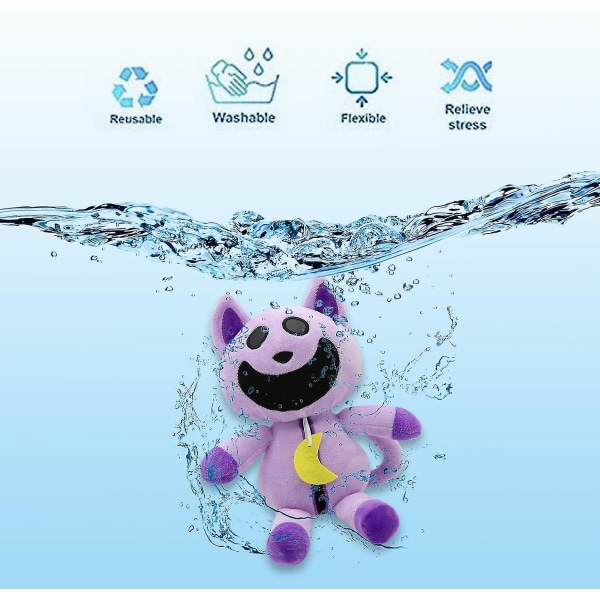 CatNap Poppy Playtime, 30cm, Smilende Critter, CatNap Plysj, Morsom Smilende Critter, Plysj Leke for Fans, Gutter, Jenter[HK]