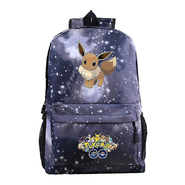 Anime Pokmon Eevee Tryck Student Skolväska Seriefigurer Väskor Unisex Ryggsäck[HK] Starry sky grey