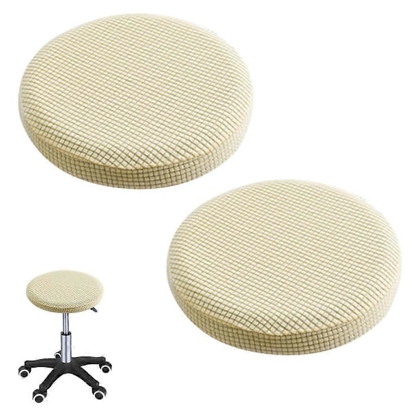 2-pack Jacquard Barstolsöverdrag, Stretch Rund Stol Sittöverdrag, 32-40cm Stolsöverdrag [HK] style3938