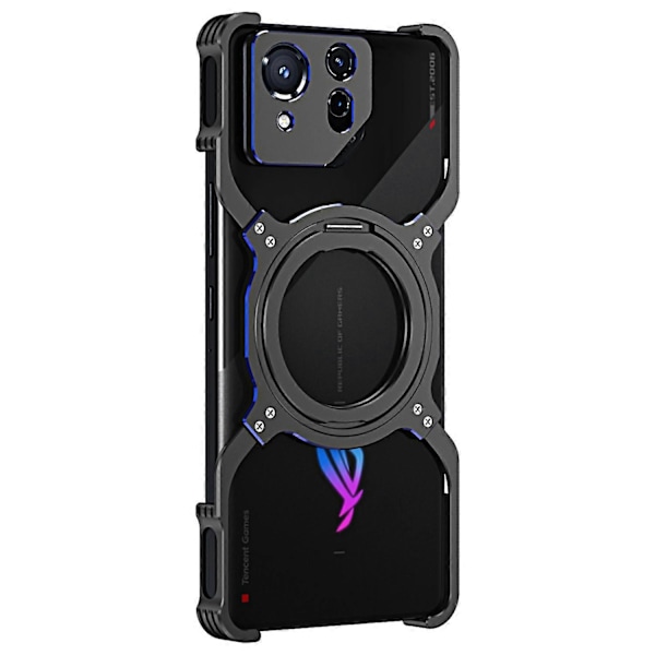 Asus ROG Phone 8 5G/8 Pro 5G Puskurikotelo Kehyksetön Magneettinen Jalusta Metallinen Puhelinkuori [HK] Style D Multicolor