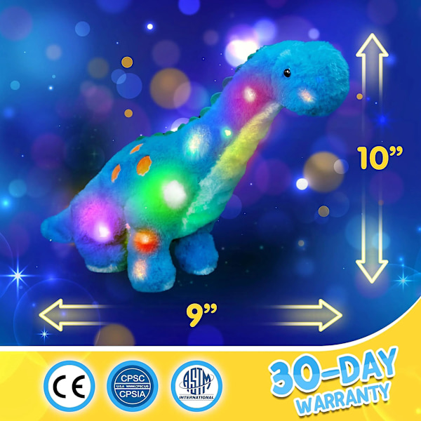 60 cm Dinosaur LED-valo Musiikillinen Täytetty Eläin Leikkikalut Valoisa Lahja Hohtava Söpö Tyyny Plussilelut Tytöille Juhliin [HK] Dinosaur-musical