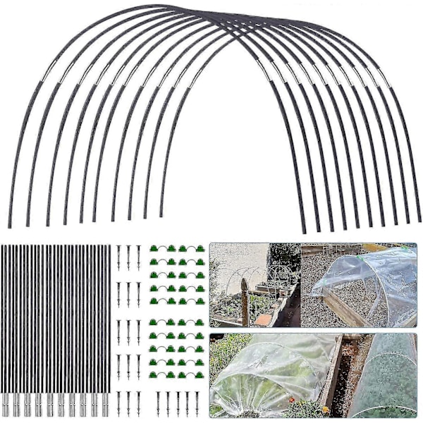 Trädgårdsbågar för Nät, Trädgårdsbågar Växthusram, Växthusram Trädgårdsbågar, DIY Växthusbåge Kit, Polytunnel Stödfram[HK] 30pcs (10pcs)
