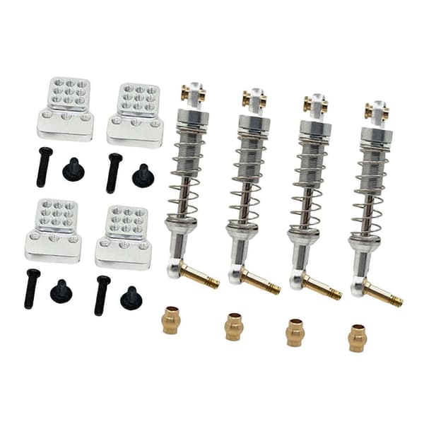 1/16 RC Bil Støtdempere Oppgraderinger Solid Aluminium Erstatning Reservedeler[HK] Silver