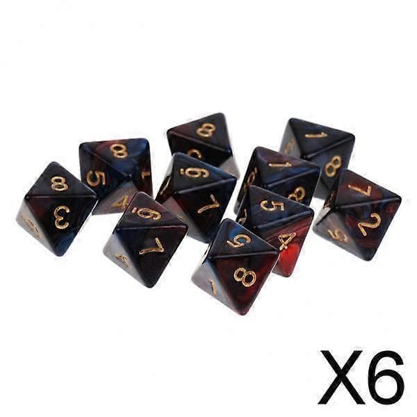 5-10 pakke 10 stk 8-sidige terninger D8 polyedriske terninger for Dungeons and Dragons bordspill [HK] 6 Pcs