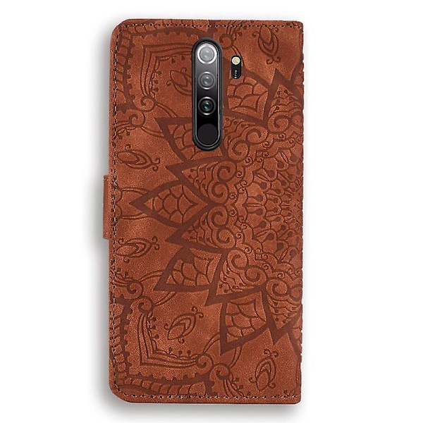 Plånboksfodral för XiaoMi RedMi NOTE 8 PRO Premium PU Läder Flip Cover Mandala[HK] Brown
