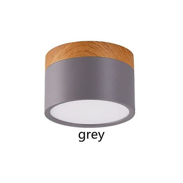 Led loftslampe dæmpbar 7w 9w overflademonteret loftslampe træ moderne lys spotlight soveværelse stue homekit bbulb[HkkK] Gray 7W white light